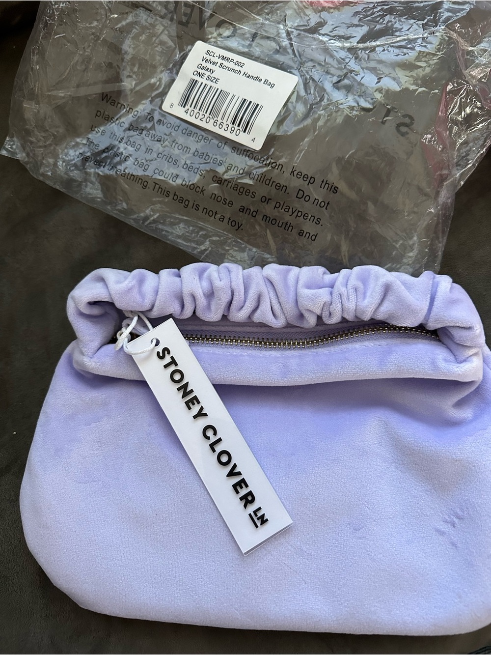 NWT Stoney Clover Lane Velvet Scrunch Handle Bag in Galaxy